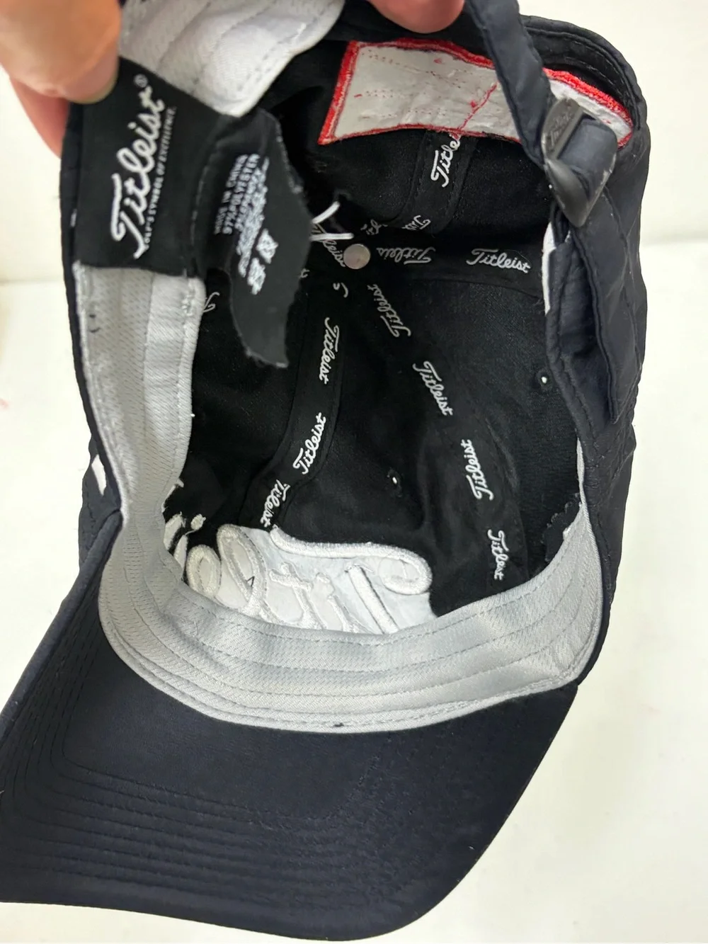 Titleist Black Hat with White Script Logo